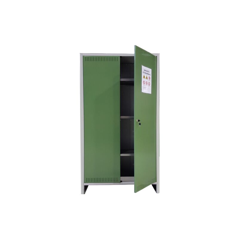 foto del prodotto prometal armadio in metallo 2 ante per fitofarmaci con ripiani 100x40x180 h cm agricoltura fitofarmacia