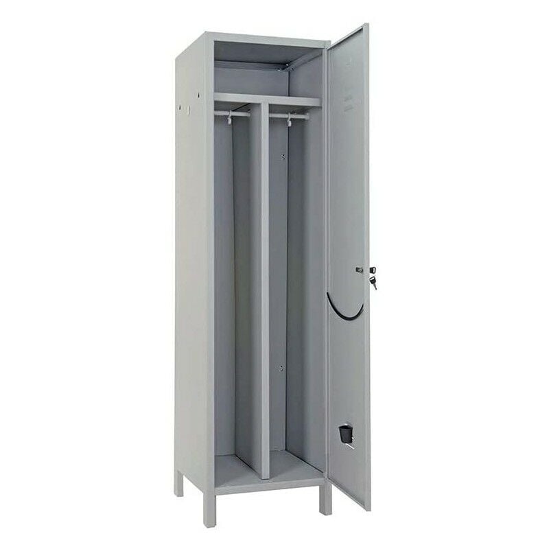 foto del prodotto prometal armadio spogliatoio sporco pulito pratiko in lamiera verniciata. fornito smontato. cm 50x50x179,9h