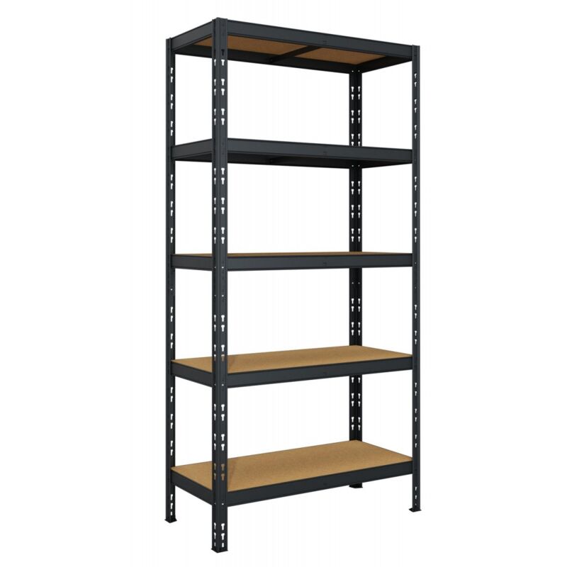 foto del prodotto prometal scaffalatura in metallo scaffale modulare antracite con 5 ripiani 180 cm