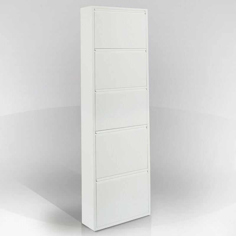 foto del prodotto prometal scarpiera 5 ribalte mod. berry cm 50x15 h.169 in metallo bianco