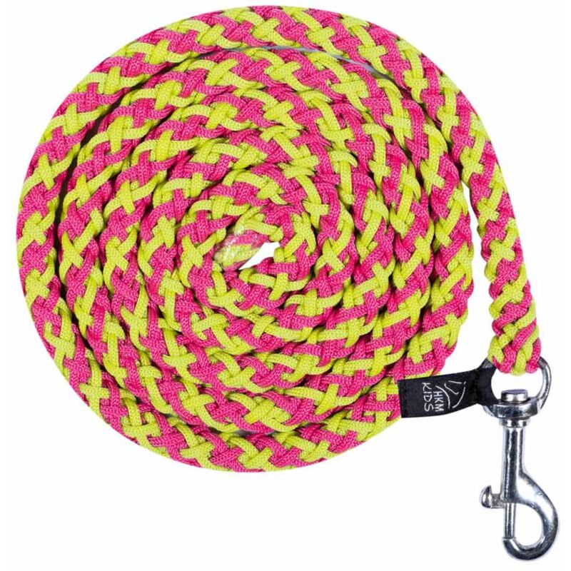 foto del prodotto promozioine lunghina in nylon morbido con moschettone modello hobby horsing per cavalli 150 cm: taglia unica, verde mela e fucsia 5639