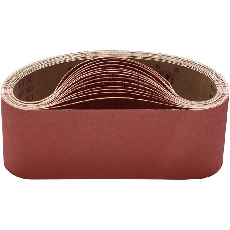 foto del prodotto promozione, nastro abrasivo, 15 nastri abrasivi 100 x 610 mm assortimento di 3 pezzi per grana 80 120 150 240 400 per levigatrice a nastro