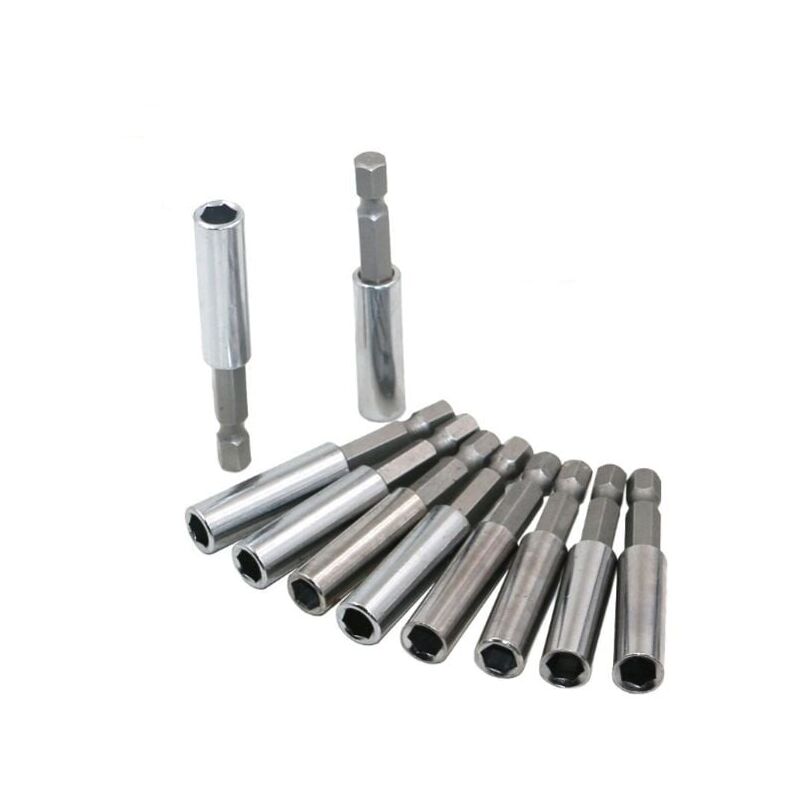 foto del prodotto promozione set di porta punte magnetici da 10 pezzi, punte di prolunga per cacciavite con attacco esagonale da 1 4 , utensile elettrico da 60 mm