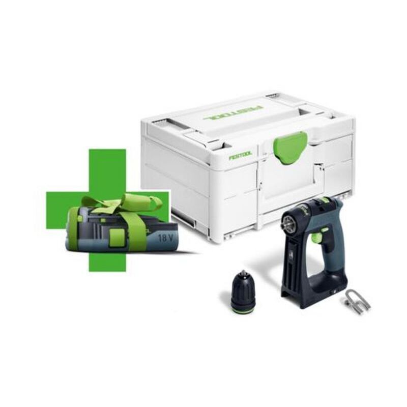 foto del prodotto promozione trapano avvitatore a batteria festool cxs 18 basic 3.0 578063 inclusa 1 batteria in omaggio inclusa