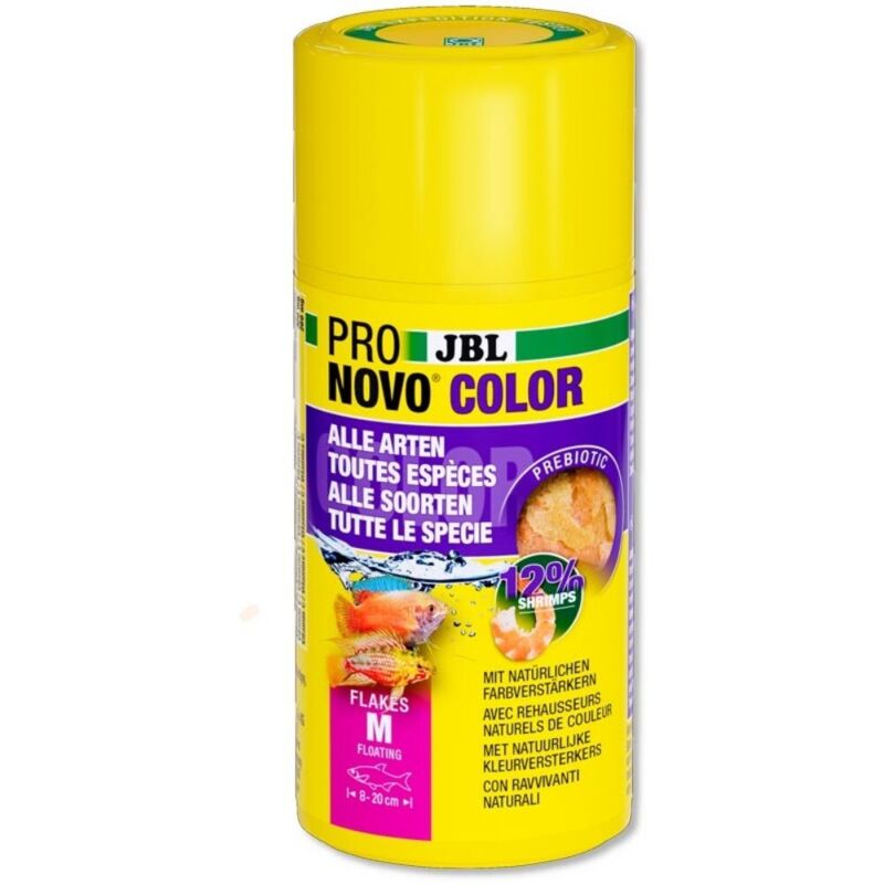 foto del prodotto pronovo color flakes m fioccato per colori brillanti per tutti i pesci tropicali da 8 a 20cm formato 100 ml jbl