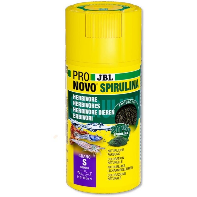 foto del prodotto pronovo spirulina grano s 100ml granuli vegetali con spirulina per gamberetti e tutti i pesci d acquario da 3 a 10cm jbl