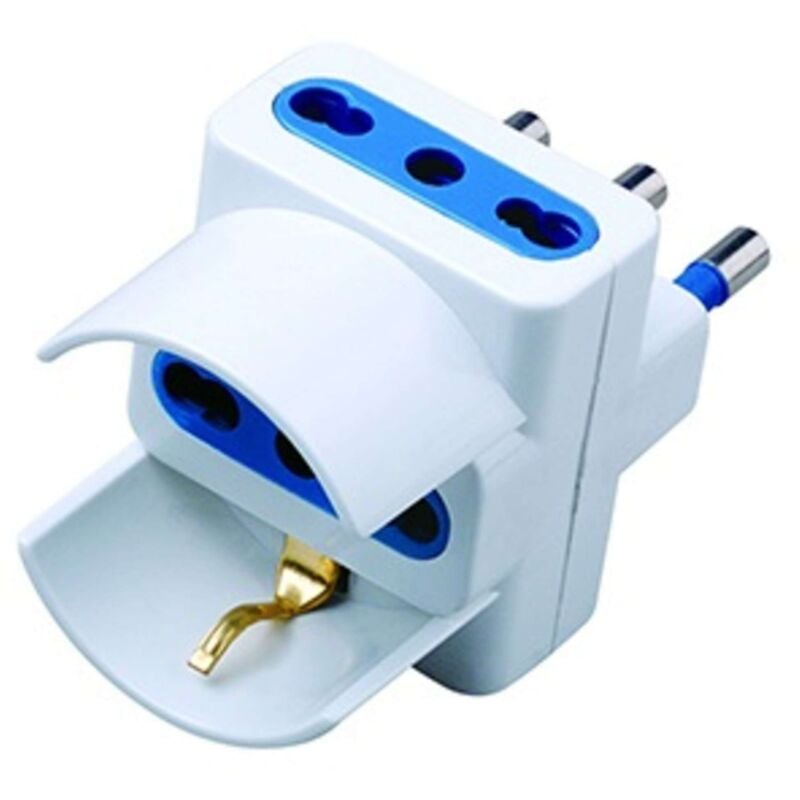 foto del prodotto propart adattatore 3 posti bipasso schuko spina 16a polybag pes1042 wp 