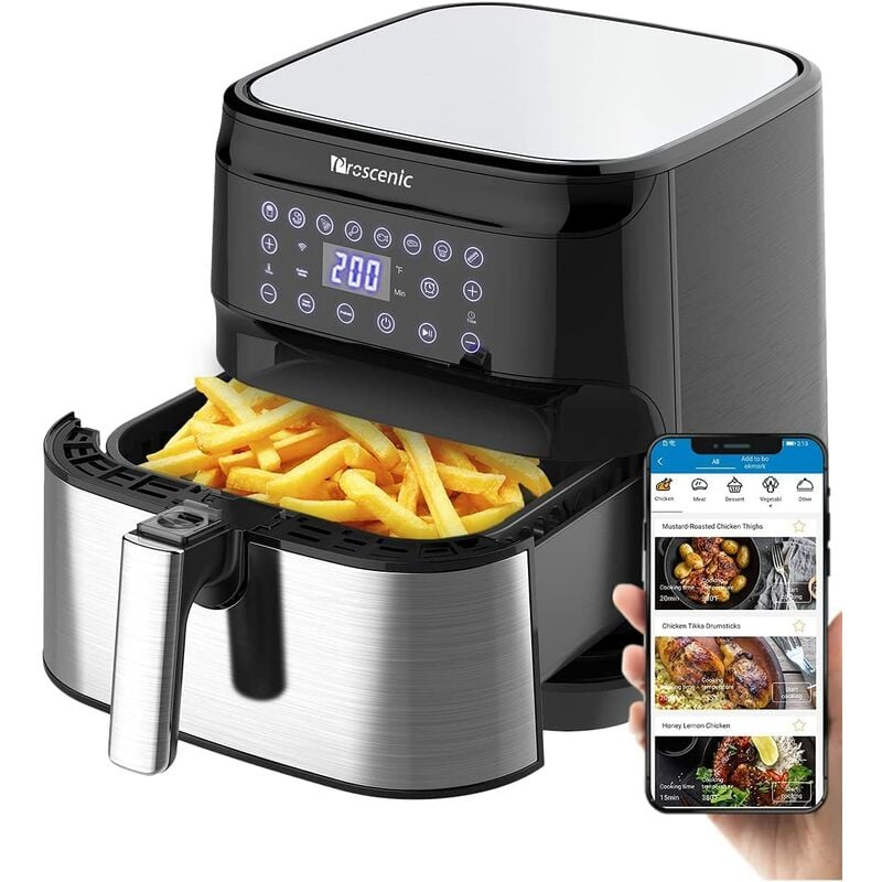 foto del prodotto proscenic t21 friggitrice ad aria, 5.5l air fryer controllo con app alexa e display led toccabile, funzioni
