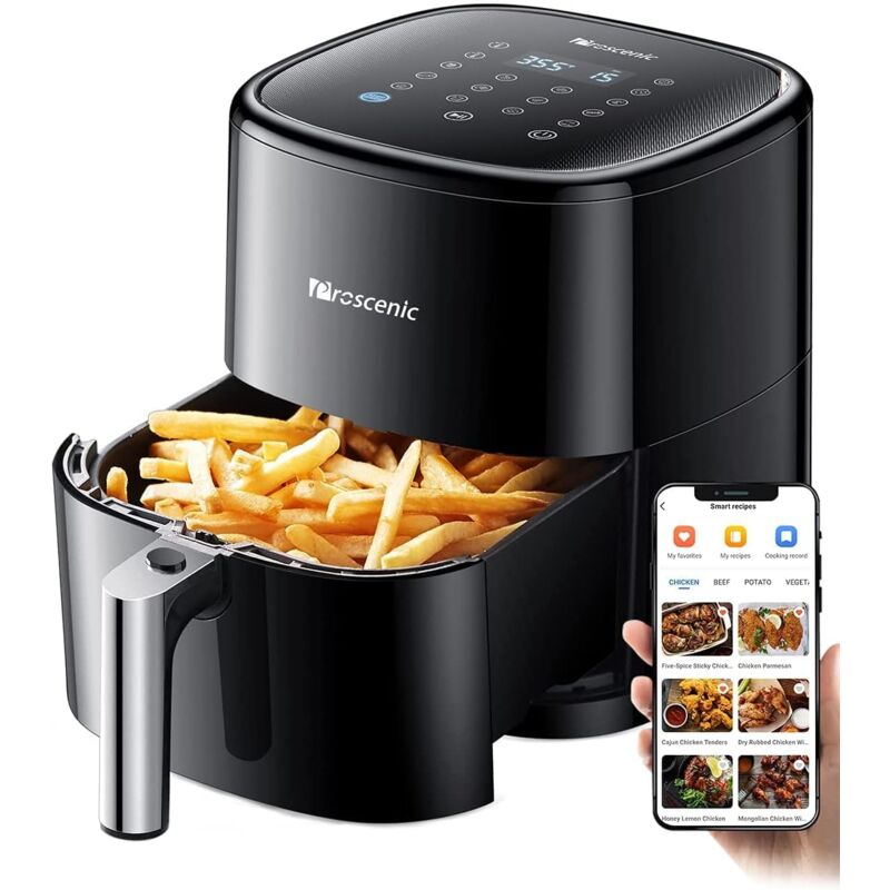 foto del prodotto proscenic t22 friggitrice ad aria, 5l air fryer controllo con app alexa e display led toccabile,11 programmi preimpostati,rumore basso,senza bpa