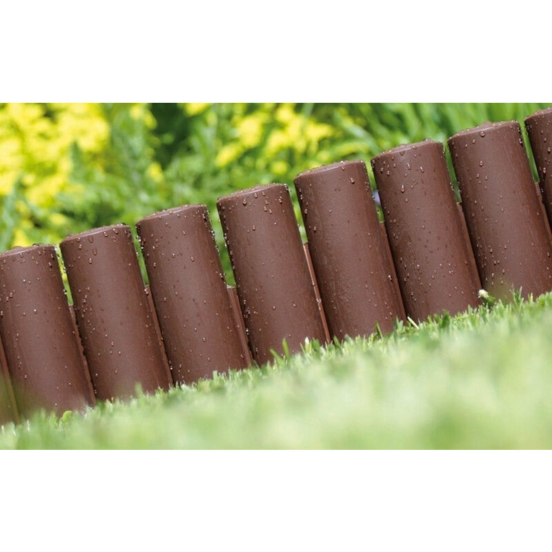foto del prodotto prosperplast bordura palisade plus in resina finitura legno lunghezza 2,4mt altezza 25cm