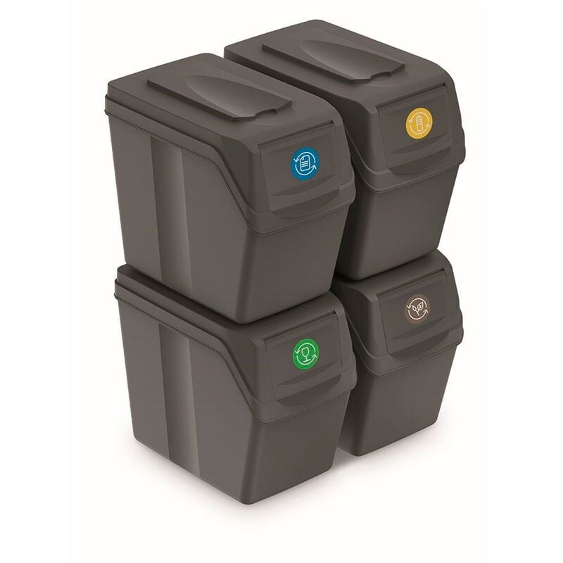 immagine 0 del prodotto prosperplast gioco di 4 cubi di riciclaggio 80l plastica sortibox in colore grigio