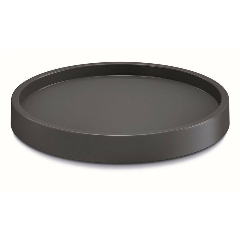 foto del prodotto prosperplast sottovaso tondo in resina con rulli rotanti roller iprr 29xh5 cm black