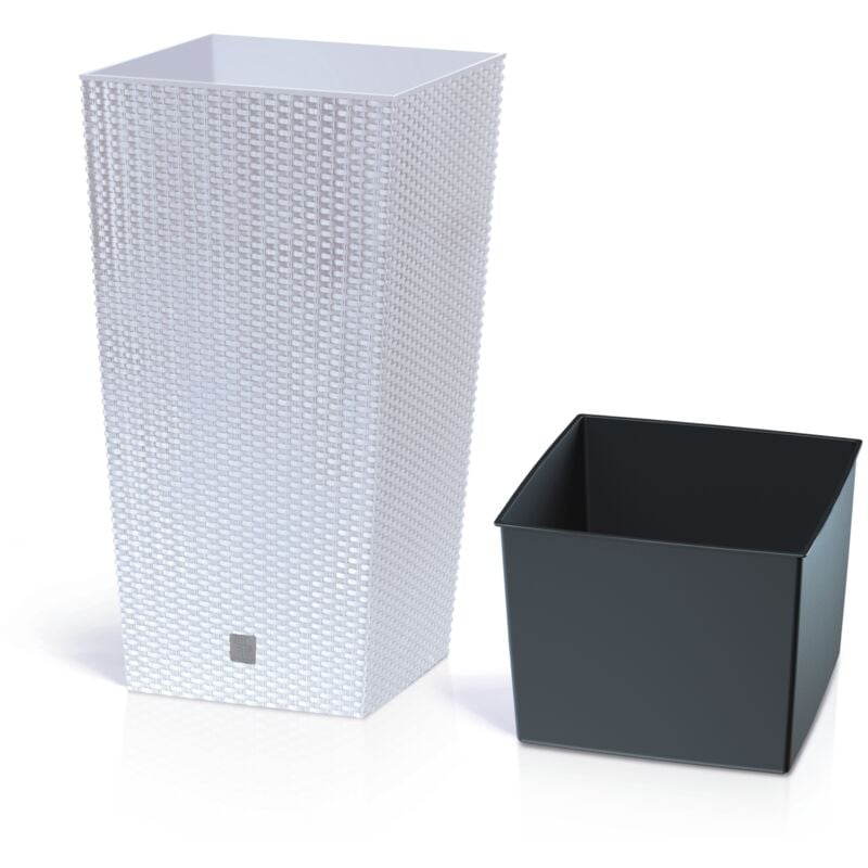 foto del prodotto prosperplast vaso quadrato alto 19 l rato quadrato plastica bianca