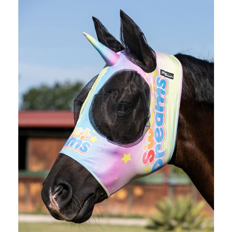 foto del prodotto protech maschera anti mosche in lycra con rete copriorecchie unicorno l, unicorno are real