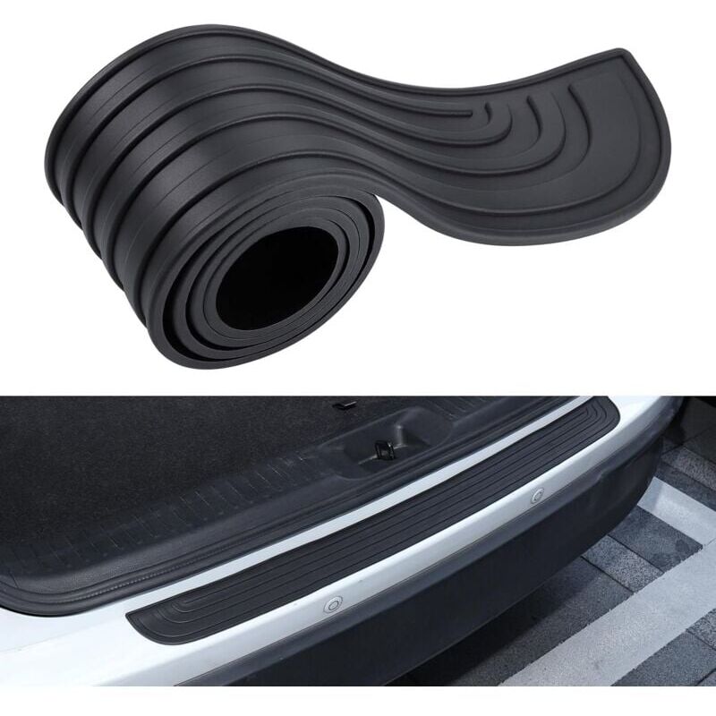 foto del prodotto protection pare choc voiture,90cm x 7cm protection de seuil de chargement en caoutchouc, protecteur pare chocs arri re autocollante,compatible avec