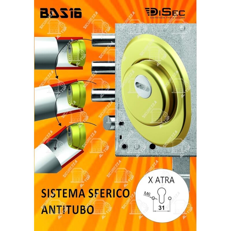immagine 0 del prodotto protector sferico per serraturaatra colore oro lucido 25mm disec
