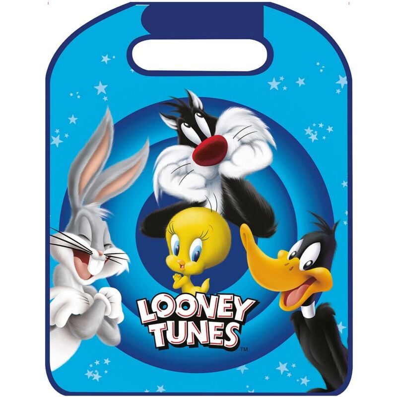 foto del prodotto proteggisedile auto sedile anteriore looney tunes bambino bambina viaggi cartoni animati azzurro protezione silvestro titti bugs bunny daffy duck