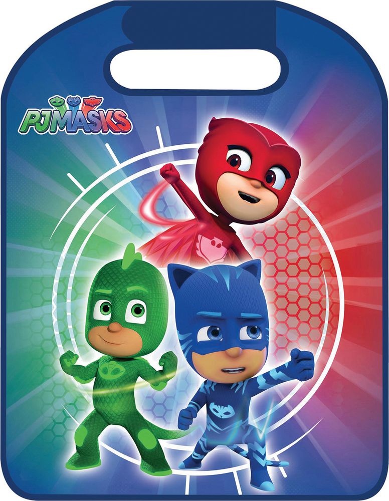 foto del prodotto proteggisedile universale auto in pvc pj masks gattoboy gufetta geco blu bambini