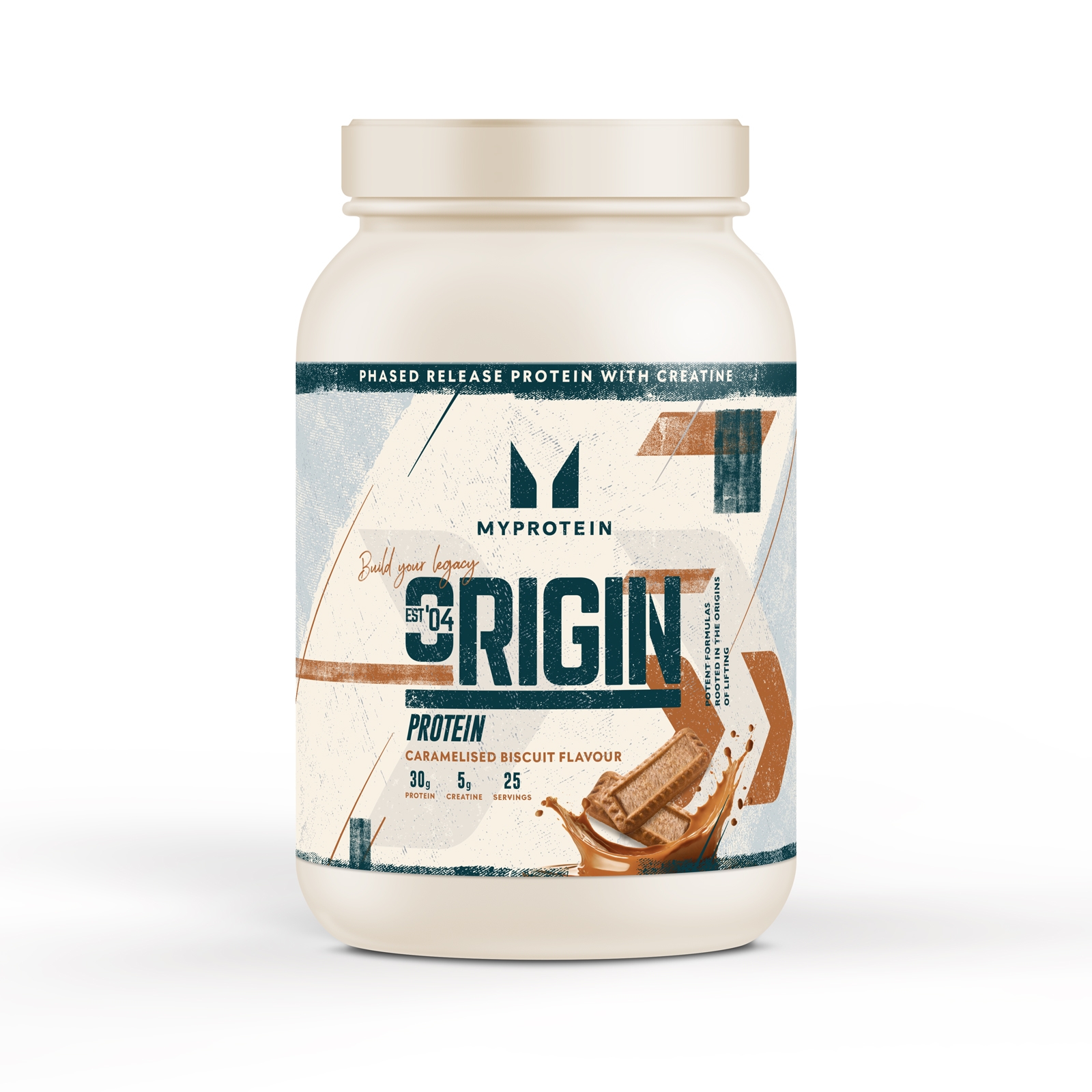 foto del prodotto proteine origin con creatina 25porzioni biscotto al caramello