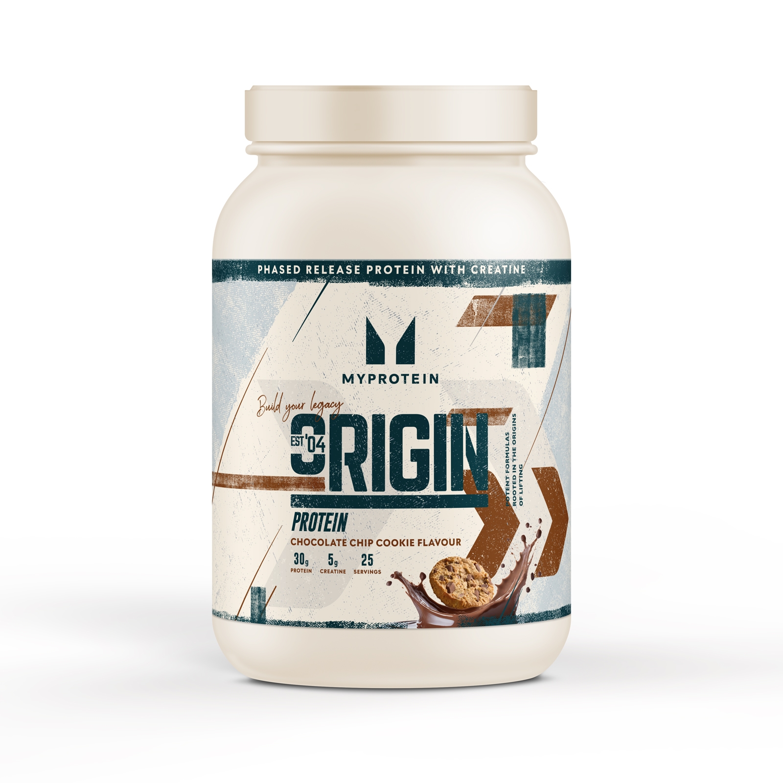 foto del prodotto proteine origin con creatina 25porzioni biscotto con gocce di cioccolato