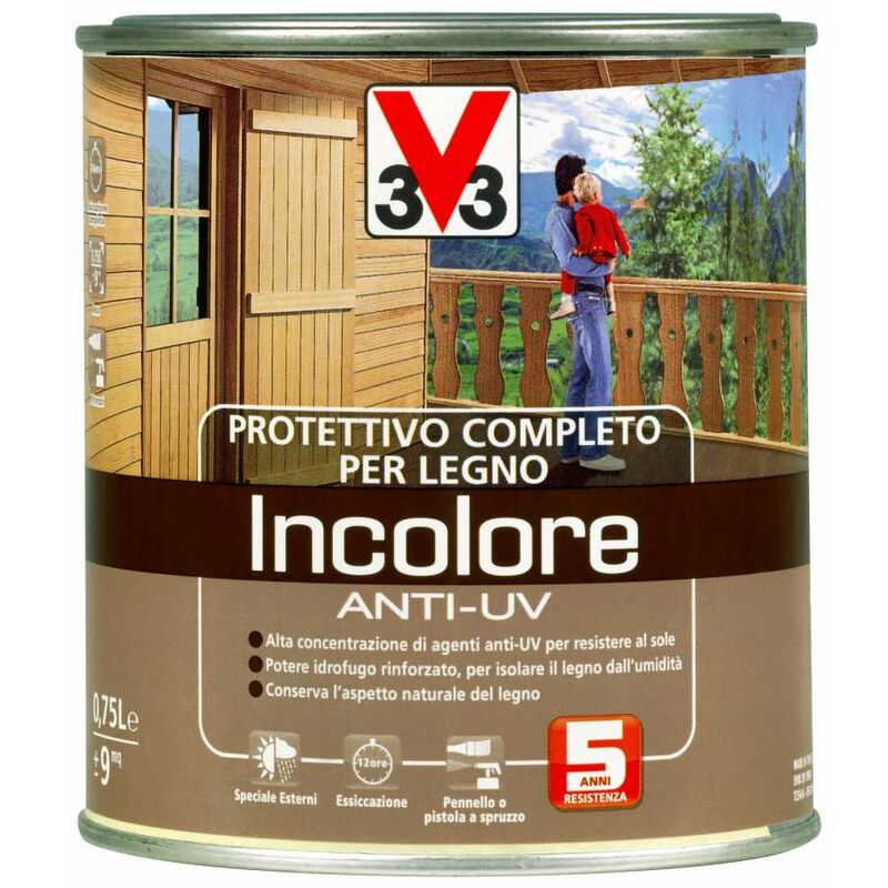 foto del prodotto protettivo completo legno anti uv incolore 750 ml