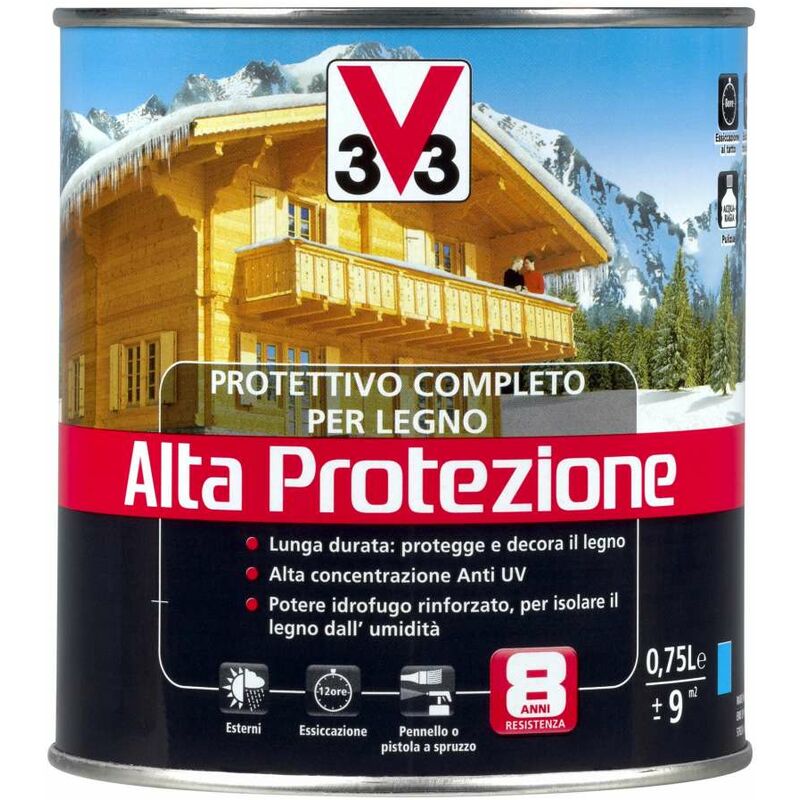 foto del prodotto protettivo legno alta protezione noce scuro 750 ml vernice esterni v33