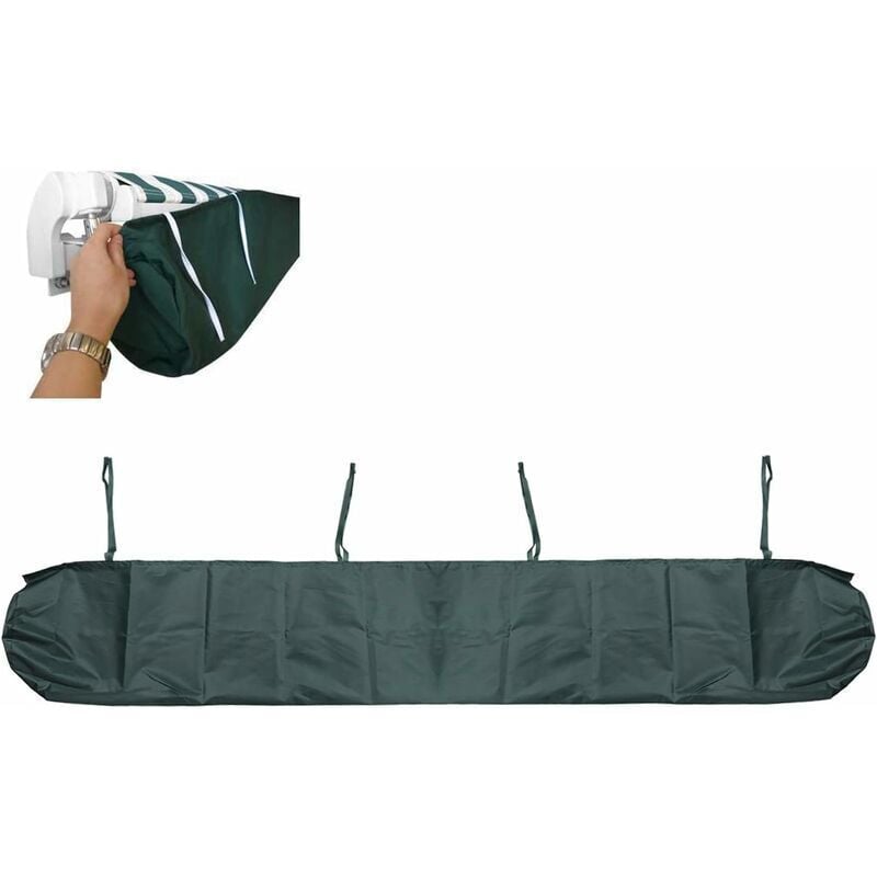 foto del prodotto protezione antipolvere per tenda da sole, copertura per tenda da sole, borsa protettiva per tenda da sole, con coulisse, per giardino esterno e patio (dimensioni: 4 m, colore: verde)