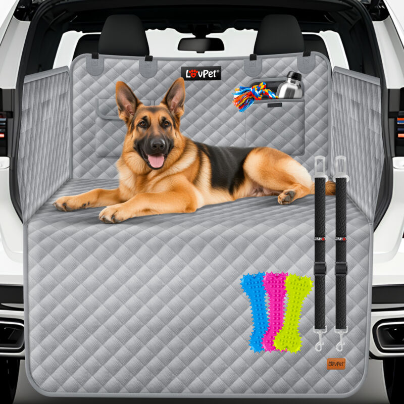 foto del prodotto protezione bagagliaio cane trapuntata con protezione laterale e bordo di carico tappetino universale di protezione bagagliaio per cani coperta per