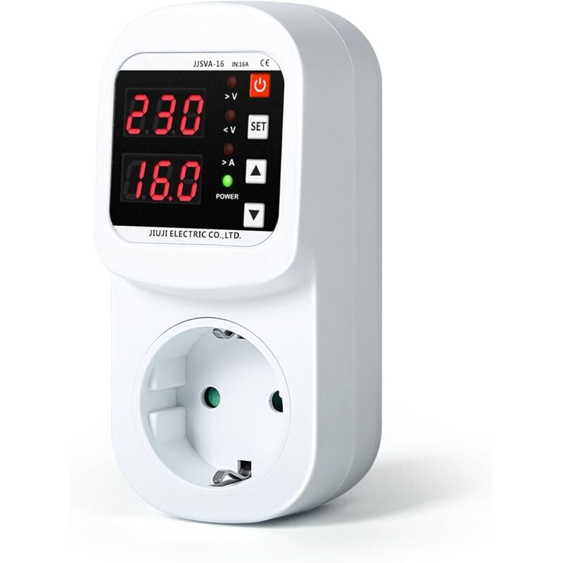 foto del prodotto protezione da sovratensione, protezione automatica da sovratensione e corrente, presa di corrente, voltmetro limitatore di corrente regolabile ac220v