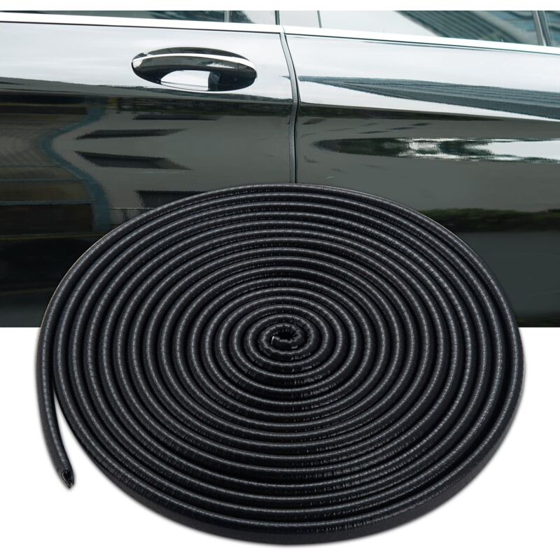 foto del prodotto protezione in gomma per portiera auto senza colla accessori in gomma a forma di u per auto per berline, camion, suv, quad, barche 5 m, nero 
