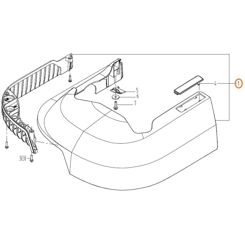 foto del prodotto protezione laterale originale worx robot rasaerba wr141e wr142e wr143e