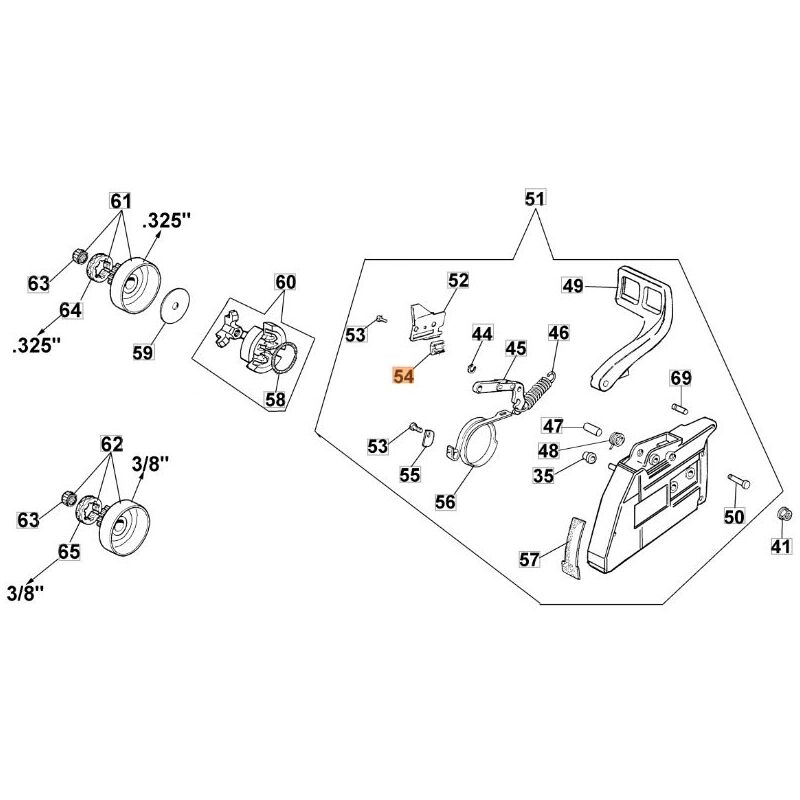 foto del prodotto protezione motosega modelli gs630 originale oleomac 50070149r 50070149