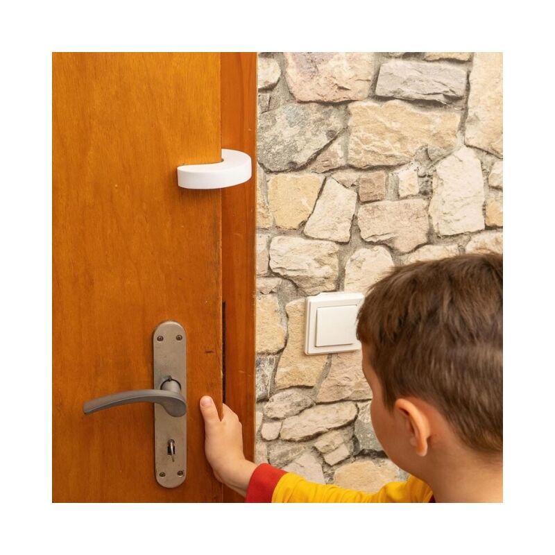 foto del prodotto protezione per le dita in schiuma, set di 4, per bloccare porte da 1 5 cm, impedisce alle porte di sbattere, protezione di sicurezza per porte per