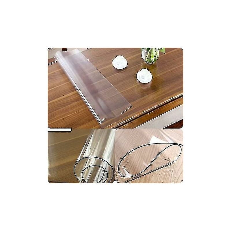 foto del prodotto protezione per tavolo in pvc tovaglia trasparente su misura protezione per tavolo disponibile in 160x90 cm 