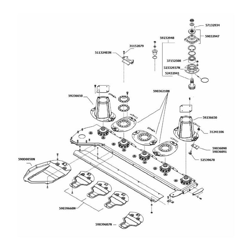 foto del prodotto protezione scatola ingranaggi originale bcs 51132403n