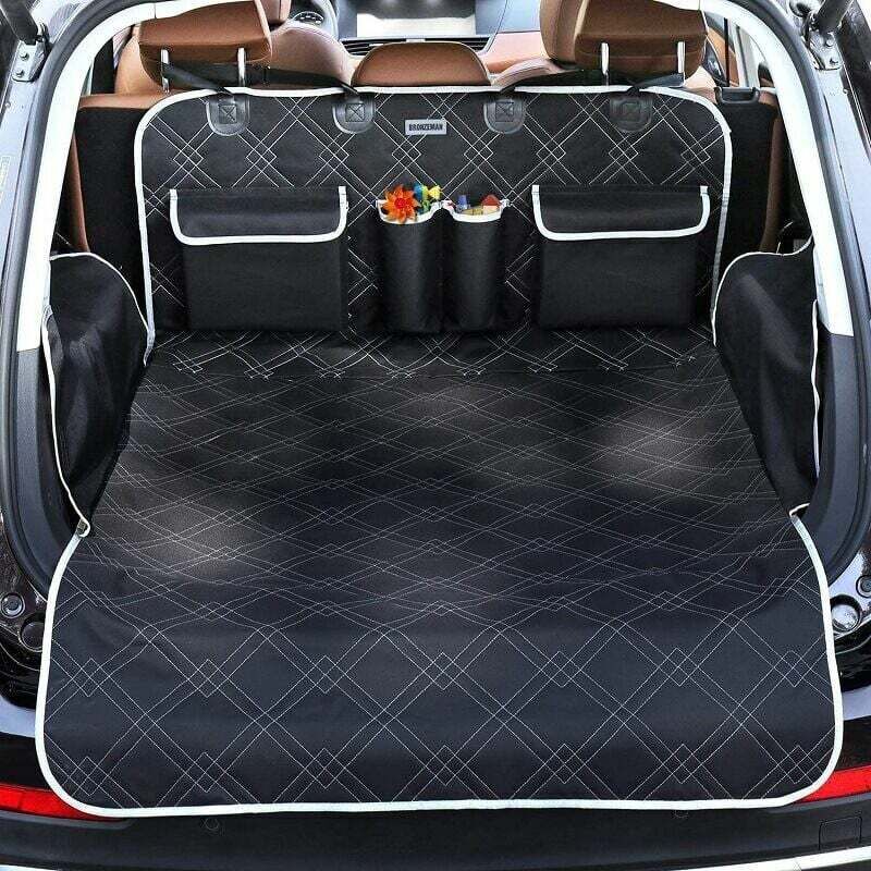 foto del prodotto protezione universale per bagagliaio auto per cani, 2 grandi tasche, impermeabile e antiscivolo, copertura per bagagliaio 185 x 105 cm per la maggior