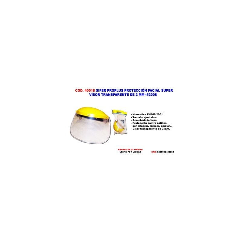 foto del prodotto protezione viso trasparente sifer proplus 2 mm