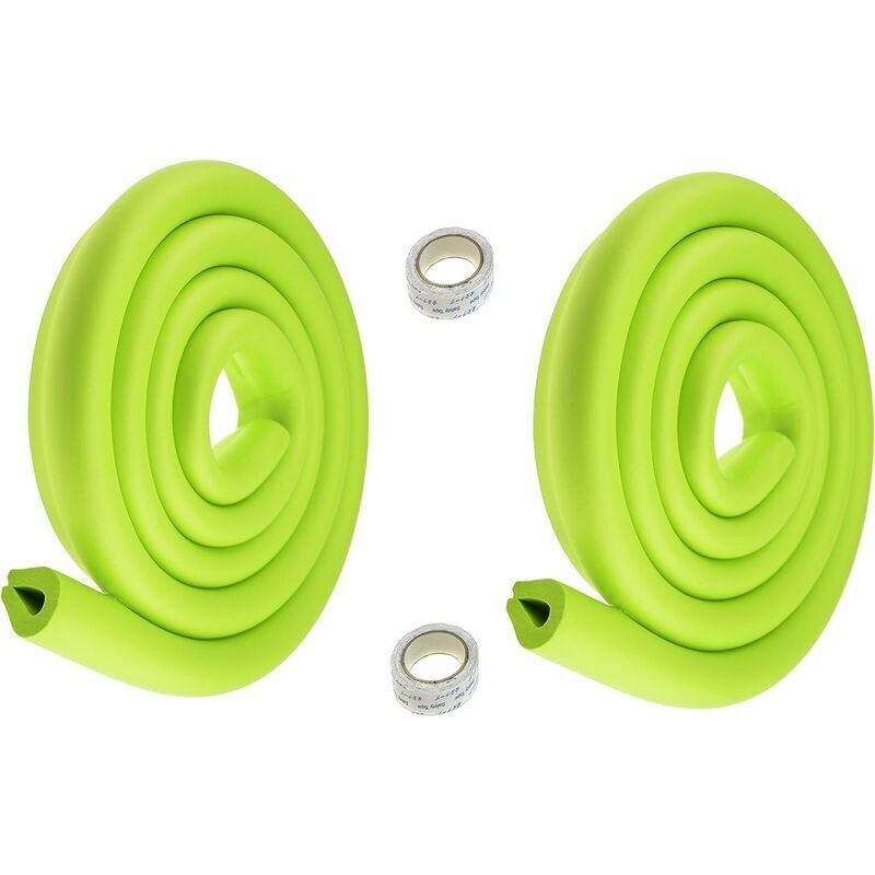 foto del prodotto protezioni antiurto, protezioni per bordi di tavoli in vetro a forma di u, protezione di sicurezza per bambini e neonati, 2x2 m, verde