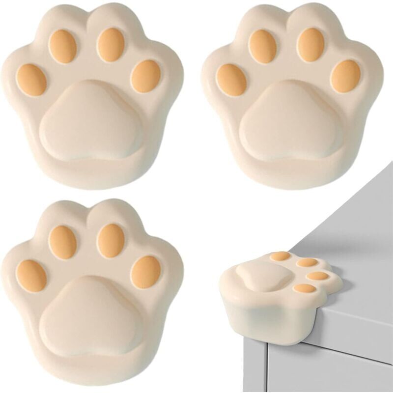 foto del prodotto protezioni per angoli da tavolo a forma di zampa di gatto dei cartoni animati protezioni per angoli da tavolo adesive in silicone per neonati e bambini per angoli di tavoli e mobili
