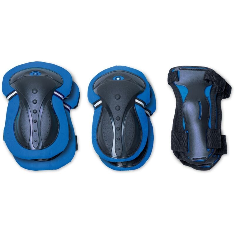 foto del prodotto protezioni per bimbo xxs set ginocchiere gomitiere e polsiere blu