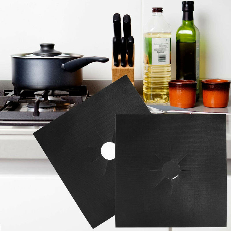 foto del prodotto protezioni per fornelli a gas piano cottura riutilizzabili colore nero