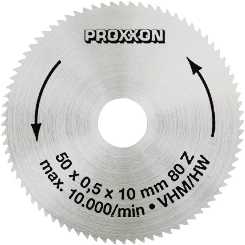 foto del prodotto proxxon 28011 lama circolare in metallo duro 50 x 10 x 0.5 mm numero di denti 80 1 pz.