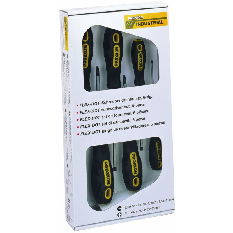 foto del prodotto proxxon flex dot serie di 6 di cacciaviti taglio croce