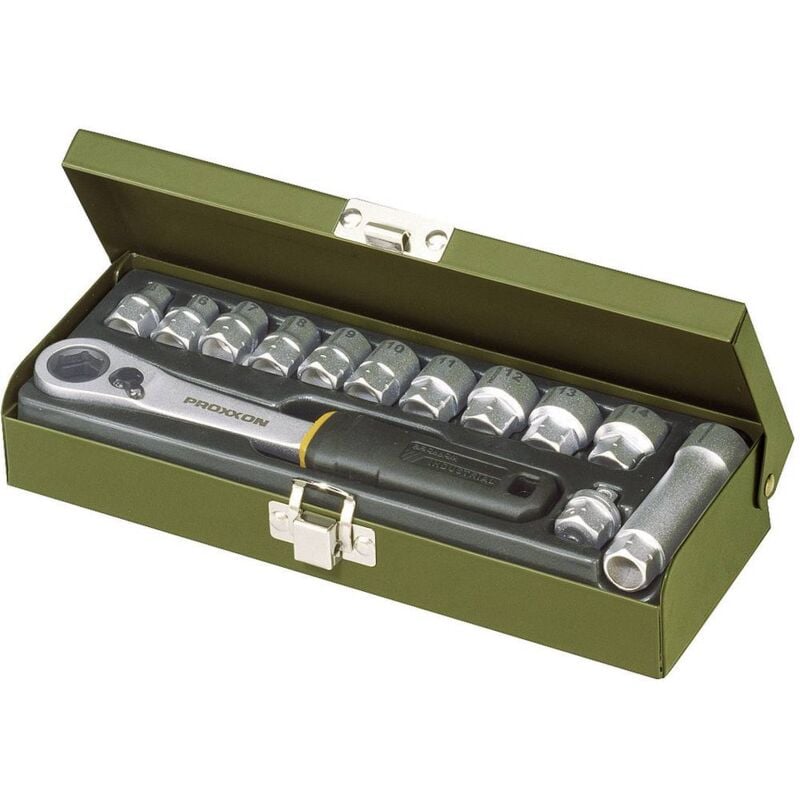 foto del prodotto proxxon industrial kit di chiavi a bussola metrico 1 4 6.3 mm 13 parti 23602