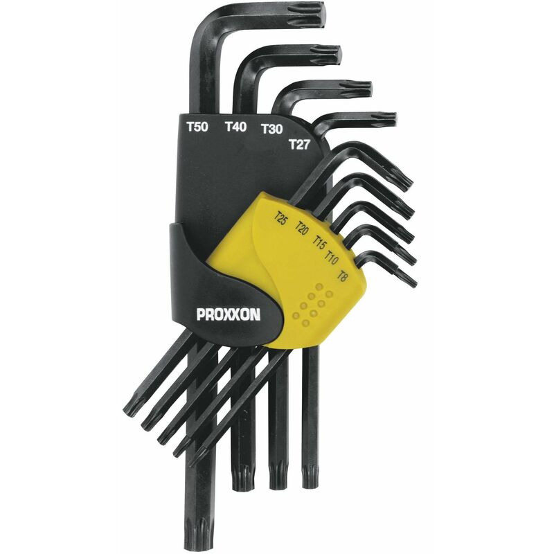 foto del prodotto proxxon serie di chiavi torx angolate 8 50 mm 9 pz 23944