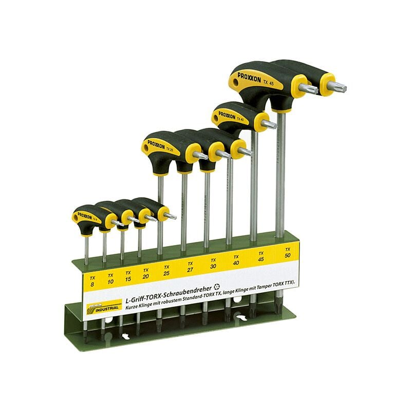foto del prodotto proxxon set 10 chiavi tamper torx impugnatura a l 22652