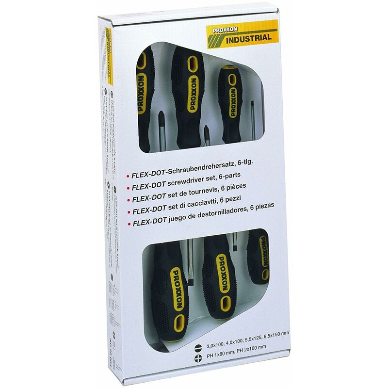 foto del prodotto proxxon set 6 giraviti cacciaviti a taglio e croce 22604 flex dot