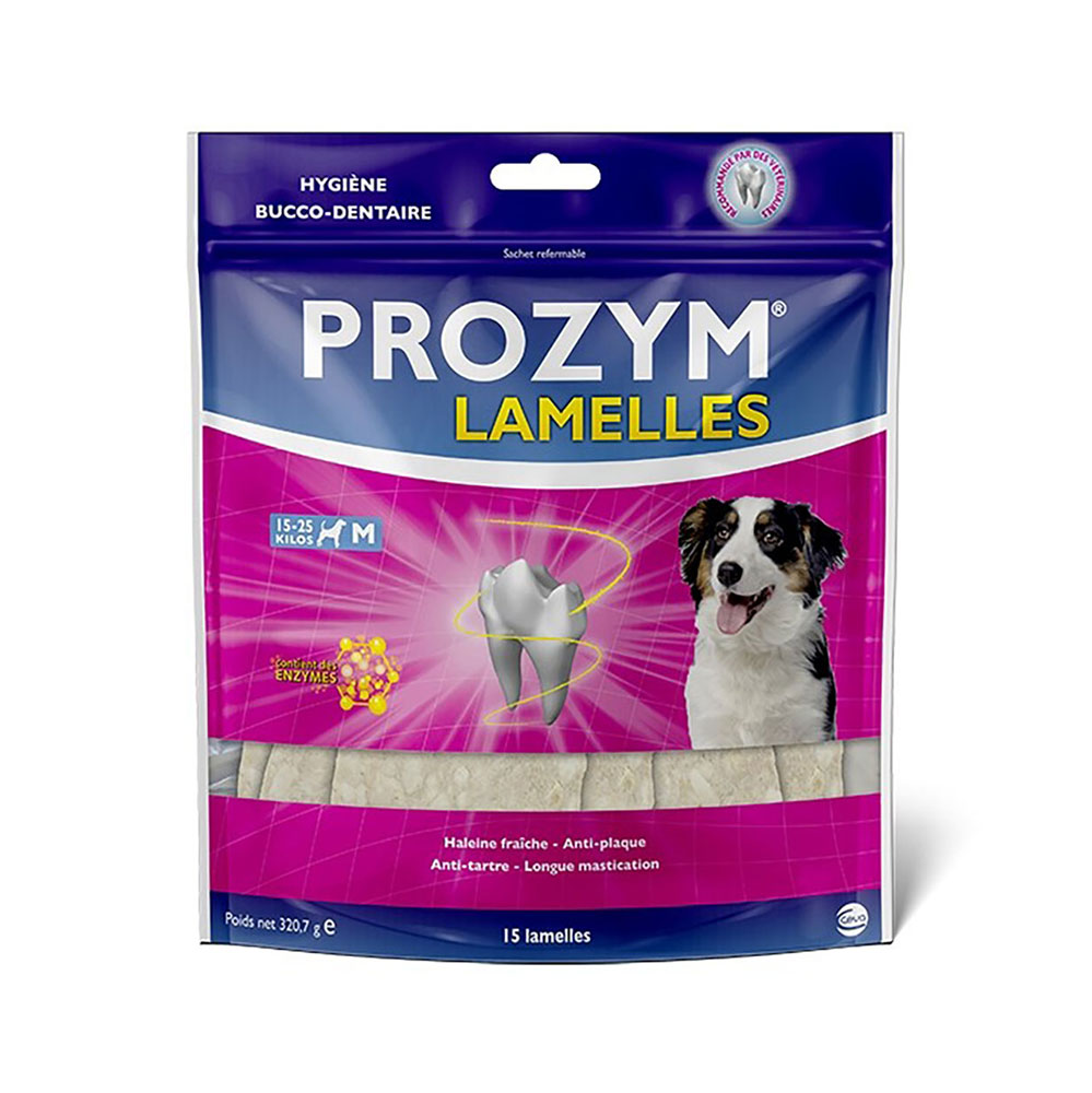 foto del prodotto prozym canin lamelle per cani di taglia media 15 25 kg , 15 pezzi