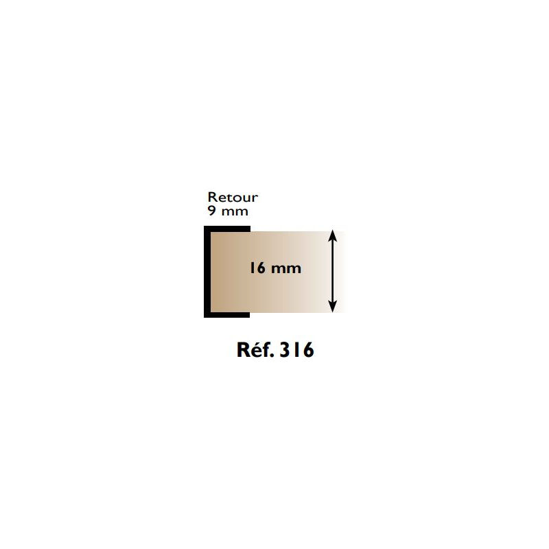foto del prodotto prunier profilo perimetrale u 316 16 mm x 2,60 m bianco ribp316