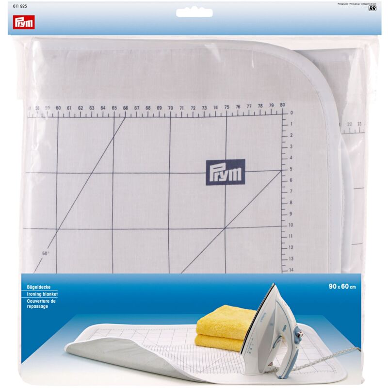 foto del prodotto prym 611925 ironing blanket metric scaled and heat reflecting 60 x 90 cm copriasse da stiro, cotton, argento, 90 cm di lunghezza x 60 cm di